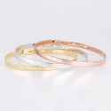 Trio petits Bracelets Jonc Argent, Argent Rosé et Plaqué Or