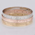 Trio Bracelets Jonc Argent, Argent Rosé et Argent Doré Grand Modèle