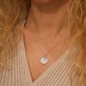 Collier coeur zirconium et medaille perlée à personnalisser