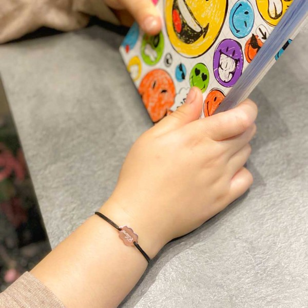 Bracele nuage sur cordon à personnaliser