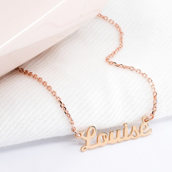 Collier Prénom Découpé Argent Rosé