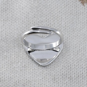 Bague Argent Ajustable Coeur à graver