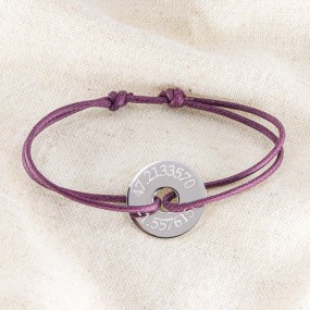 Bracelet cordon jeton lettre manuscrite