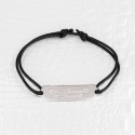 Bracelet Homme plaque rectangle sur cordon