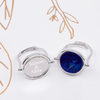 Bague Pierre semi precieuses Reversible à personnaliser