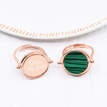 Bague Pierre semi precieuses Reversible à personnaliser
