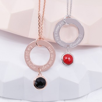 Collier personnalisé pampilles pierres naturelles