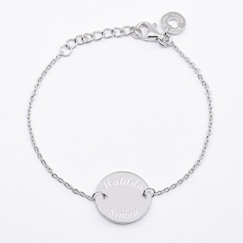 Bracelet médaille enfant sur chaine  à personnaliser