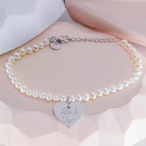 Bracelet perles et coeur à personnaliser