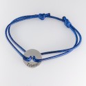 Bracelet Petit Jeton en Or Blanc 18 carat (Bleu Foncé)