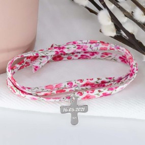 Bracelet Liberty Croix à personnaliser (Lily Rose)