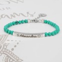 Bracelet Plaque et Turquoise à personnaliser