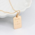 Pendentif plaque rectangle à graver pour Homme
