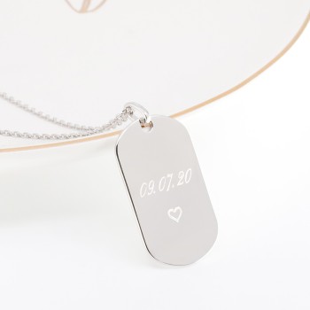 Pendentif plaque à graver pour Homme 3 cm à personnaliser