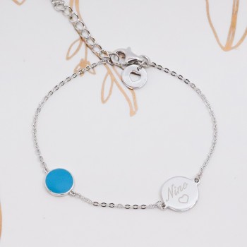 Bracelet Médaille de Couleur à Personnaliser