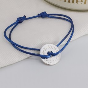 Bracelet cordon jeton lettre manuscrite