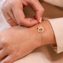 Bracelet double anneaux martelés