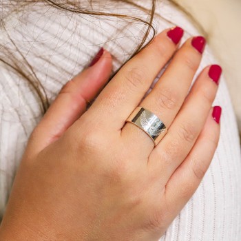 Bague Ruban Ailes Argent  à personnaliser
