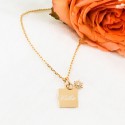 Pendentif médaille carrée à personnaliser