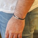 bracelet homme ovale sur cordon