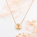 Collier disque martelé et corail