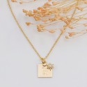 Pendentif médaille carrée à personnaliser