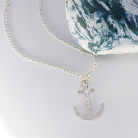 Collier Homme Ancre Marine