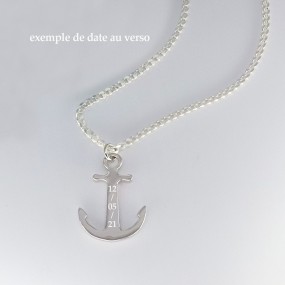 Collier Homme Ancre Marine