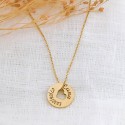 Pendentif jeton coeur en Or jaune 18 carat à personnaliser