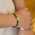 Bracelet petit jeton coeur en Or 18 carat à personnaliser