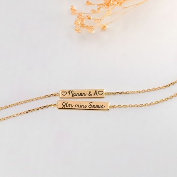 Bracelet double plaque à graver