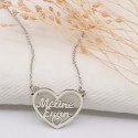 Collier 2 prénoms dans un coeur