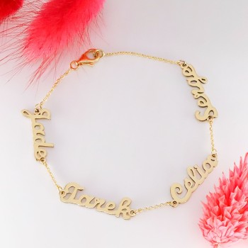 Bracelet prénom découpé en Or 18 carat
