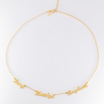 Collier prénoms découpés sur chaine 