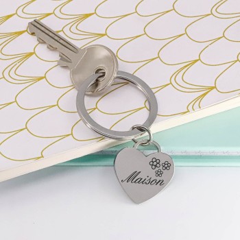 Porte clés Coeur acier