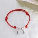 Bracelet 2 chérubins Argent 925 (Rouge)