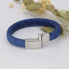 Bracelet Acier Tressé Jeans