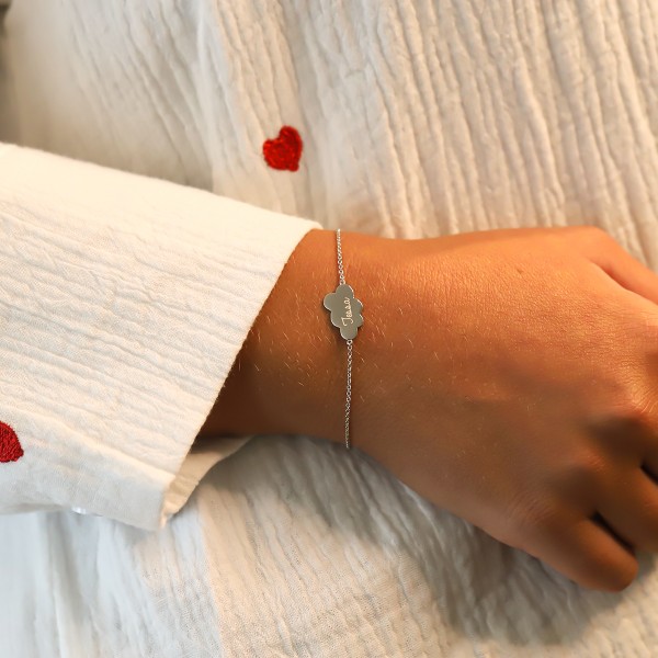 Bracelet nuage sur chaîne à personnaliser