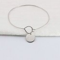 Bracelet jonc fil médaille à personnaliser