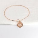 Bracelet jonc fil médaille Argent Rosé à personnaliser