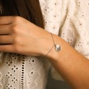 Bracelet personnalisé Fleur de Nacre en argent