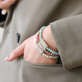 Bracelets acier et perles naturelles à personnaliser