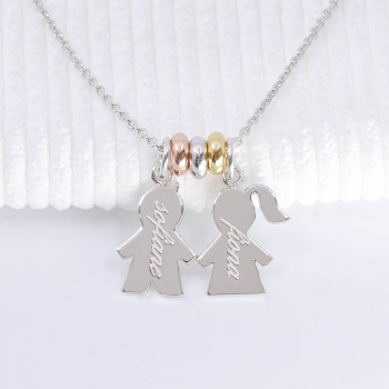Collier personnages et donuts tricolores