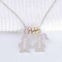 Collier personnages et donuts tricolores