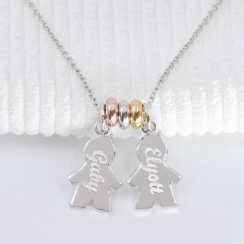 Collier personnages et donuts tricolores