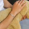 Gourmette identité enfant personnalisée avec pierres en zirconium bleu