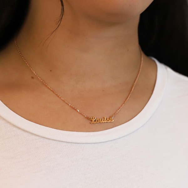Collier Prénom Découpé Argent Rosé