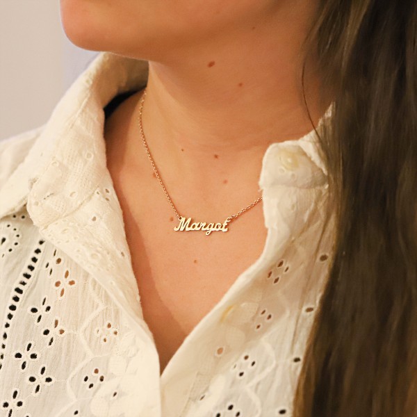 Collier Prénom Découpé Argent Rosé