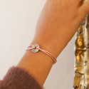 Bracelet petit jeton coeur en Or 18 carat à personnaliser