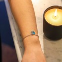 Bracelet chaîne médaille avec charm coeur turquoise